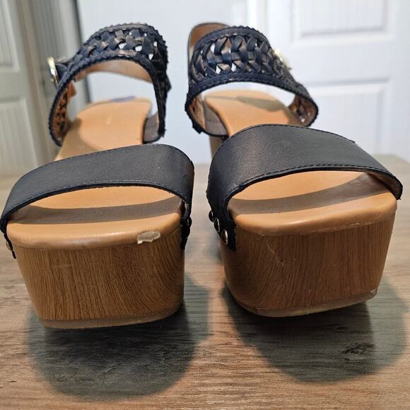 Tommy Hilfiger Rubena2 Wedge Sandals Women Sz 8.5 Blue Boho Chunky Festival - Picture 5 of 11